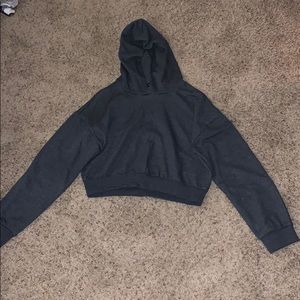 Gray Crop Hoodie